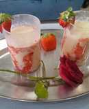 Strawberry rasmalai milkshake