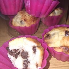 A picture of Chocolate chip muffins, keto style.