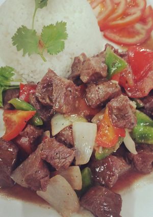 Hình của món Cơm bò lúc lắc.