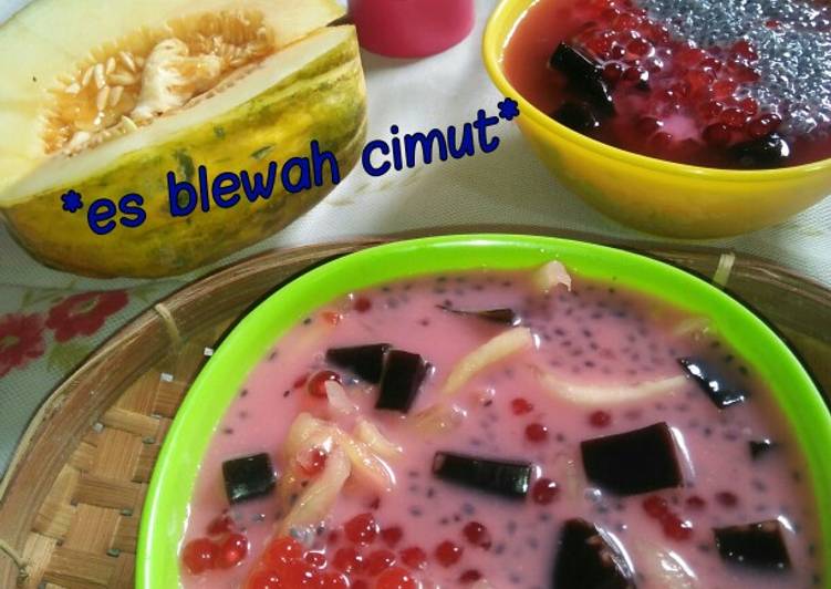 Resep: Di Rumah*es blewah cimut (cincau mutiara)