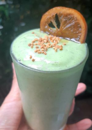 รูปของ Green Kefir Avocado Smoothie สมูทตี้คีเฟอร์ 🥑🍌🍋 🍵