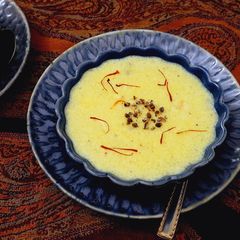 A picture of Kashmiri Saffron Semolina Phirni / Kong Phirin.