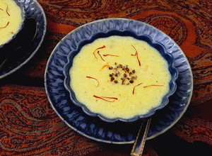 A picture of Kashmiri Saffron Semolina Phirni / Kong Phirin.