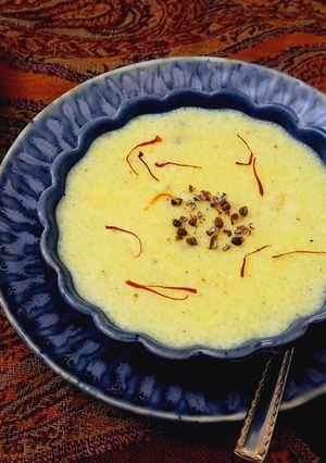 A picture of Kashmiri Saffron Semolina Phirni / Kong Phirin.