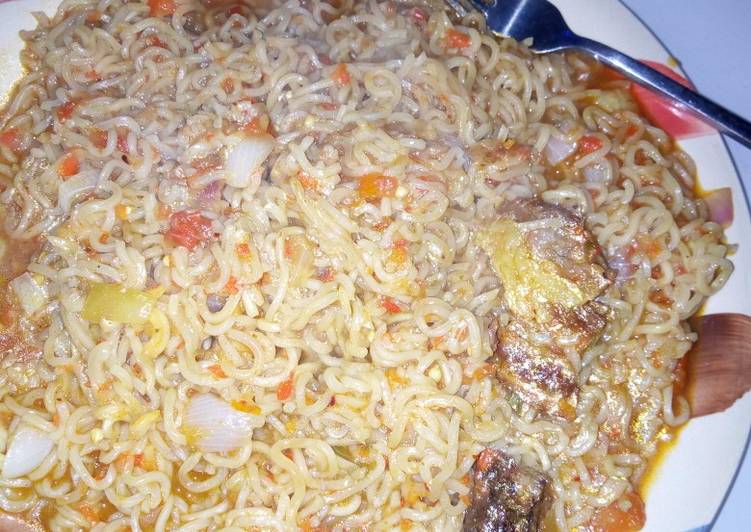 Steps to Cook Yummy Spicy indomie with suya