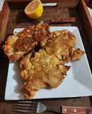 Tortilla de cebolla y papas caserita