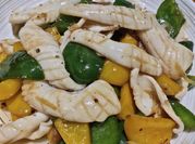 A picture of sauteed pan shellfish