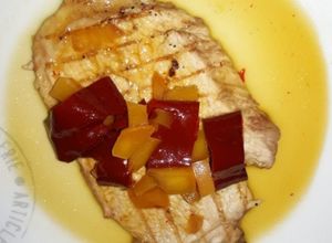 Una foto de Lomo de cerdo en salsa chutney de durazno