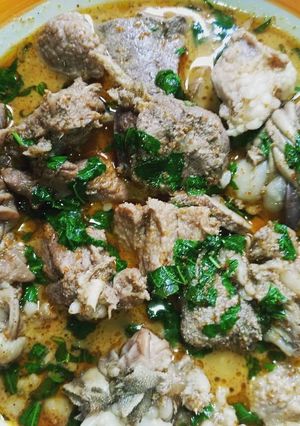 A picture of Goat meat pepper soup.