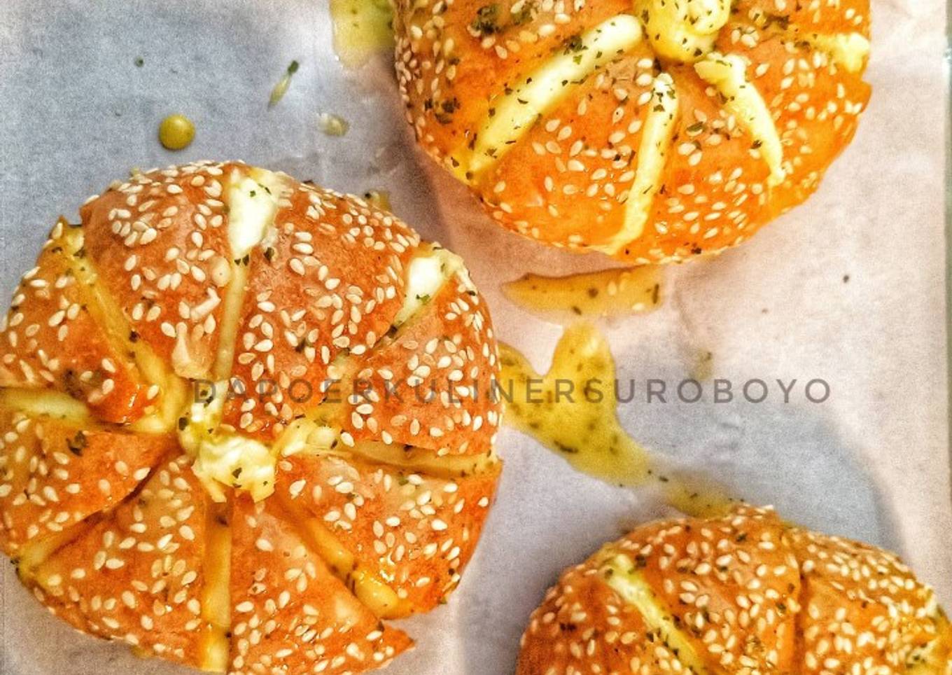 Korean garlic cheese bread anti gagal