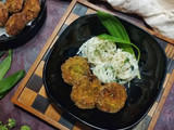 Medvehagymás-juhtúrós spagetti brokkolis zöldségfasírttal