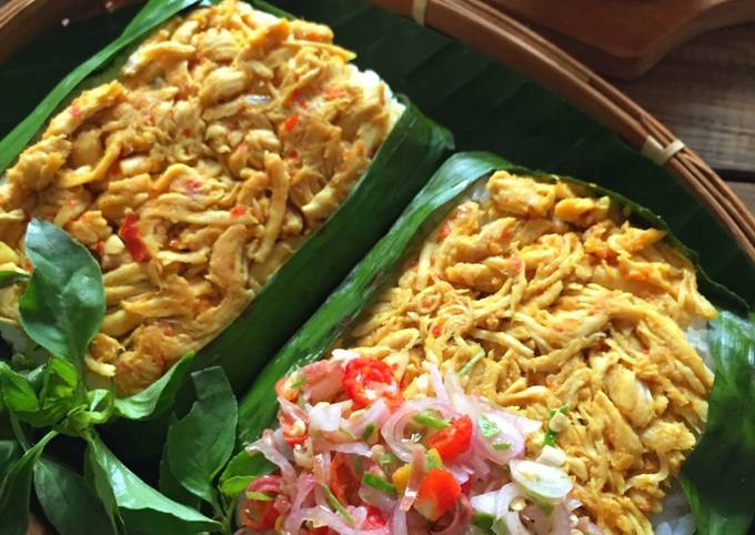 Nasi Bakar Ayam Suwir Sambal Matah