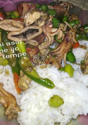 Foto resep Cumi asin cabe ijo pete
