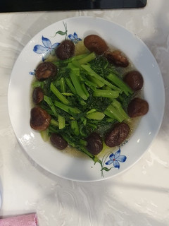 Hình của món Cải ngồng xào nấm.