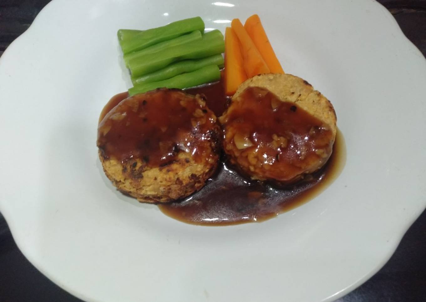 Steak tempe saus lada hitam