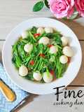 Tumis Horenso Telur Puyuh