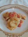 Panzotti ripieni al merluzzo con crema di pesce