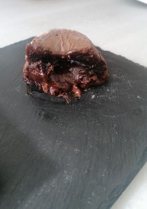 Una foto de Coulant de chocolate