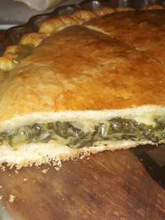 Una foto de Tarta de acelga con cebolla