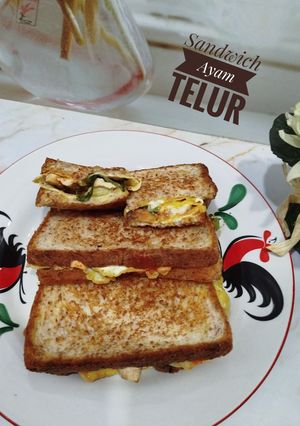 Foto resep Sandwich Ayam Telur