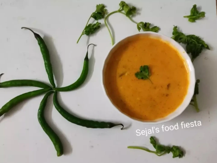 Recipe Kathiyawadi khatti mithi kadhi which Delicious