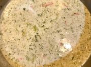 A picture of broccoli cheddar soup