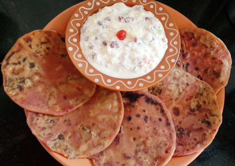 Beetroot Aaloo Paratha