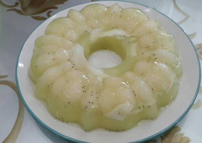 Puding kelapa melon