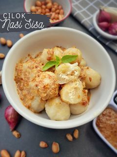 Foto resep Cilok nasi sisa dengan sambal kacang