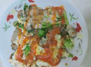 A picture of egg rice omelette