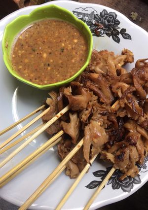 Foto resep Sate Jamur Saus Kacang Sangrai