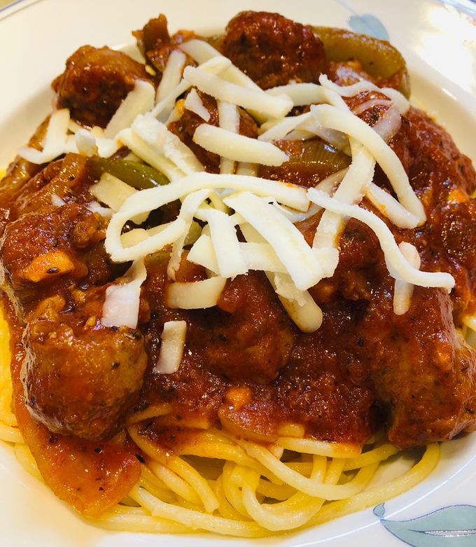 A picture of Sausage Spaghetti 🍝 Sauce.