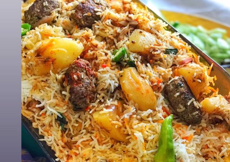 Recipe of Super Quick Homemade Kabab karahi biryani