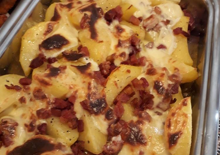 Batata gratinada com bacon - Tudogosreceitas