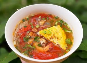 Hình của món Bún riêu tôm khô.