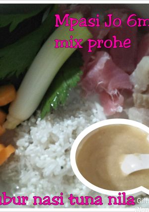Foto resep Mpasi 6mos bubur nasi tuna nila
