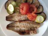 Lubina al horno con verduras