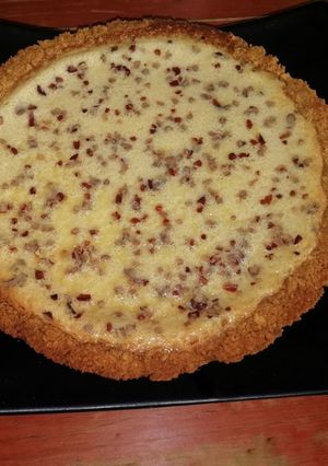 Una foto de Pay de queso con nuez