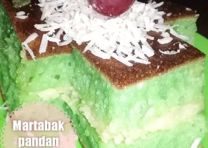 Ternyata begini lho! Bagaimana cara memasak Martabak pandan keju with teflon dijamin enak