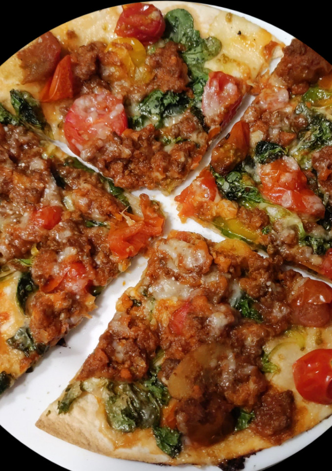 Una foto de Pizza de tortillas de maíz