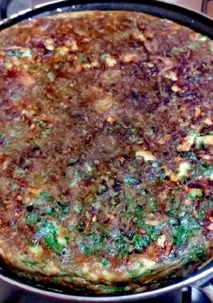 Una foto de Tortilla de pollo con espinaca