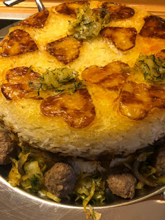عکسی از دستور كلم پلو با ته ديگ كلم به سبک خودم 😍😍