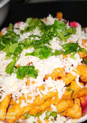 A picture of Kurkure corn chaat.