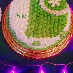 A picture of Pakistan theme cake.