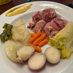 A picture of New England Boiled Ham Dinner.