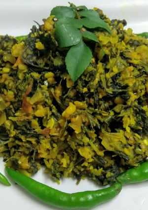A picture of Mahrashtrian Style Methi Moong Daal Bhaaji.