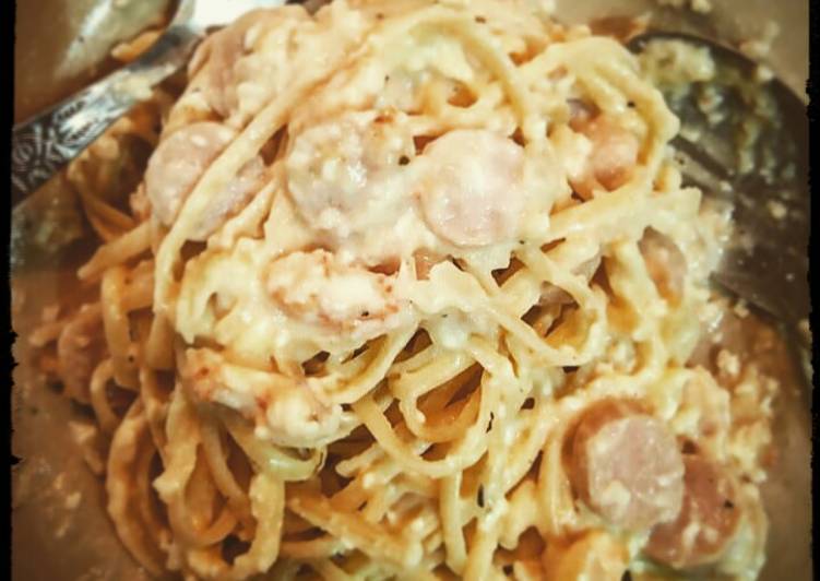 Spaghetti/Linguini Carbonara ala #dapurmpokti