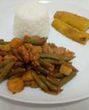 Saltado de vainitas con carne
