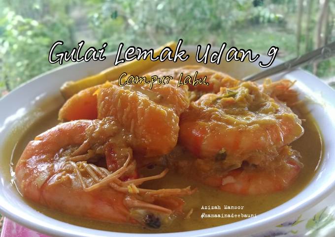 Gulai lemak udang campur labu