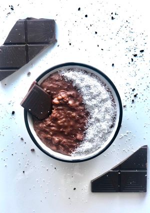 Une photo de Riz au lait chocolat-banane 🍫🥣🌱